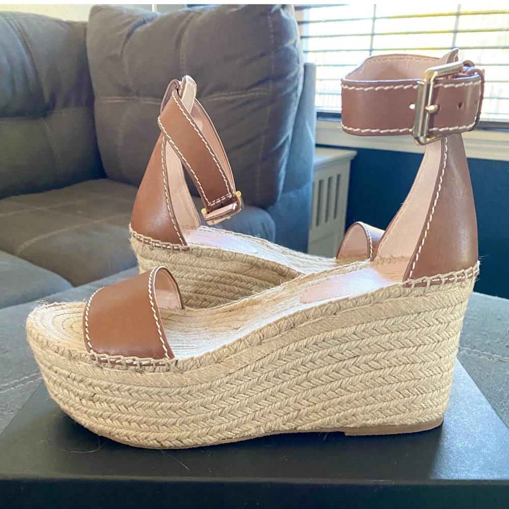 J.Crew Simple Marina Leather Wedge Espadrille